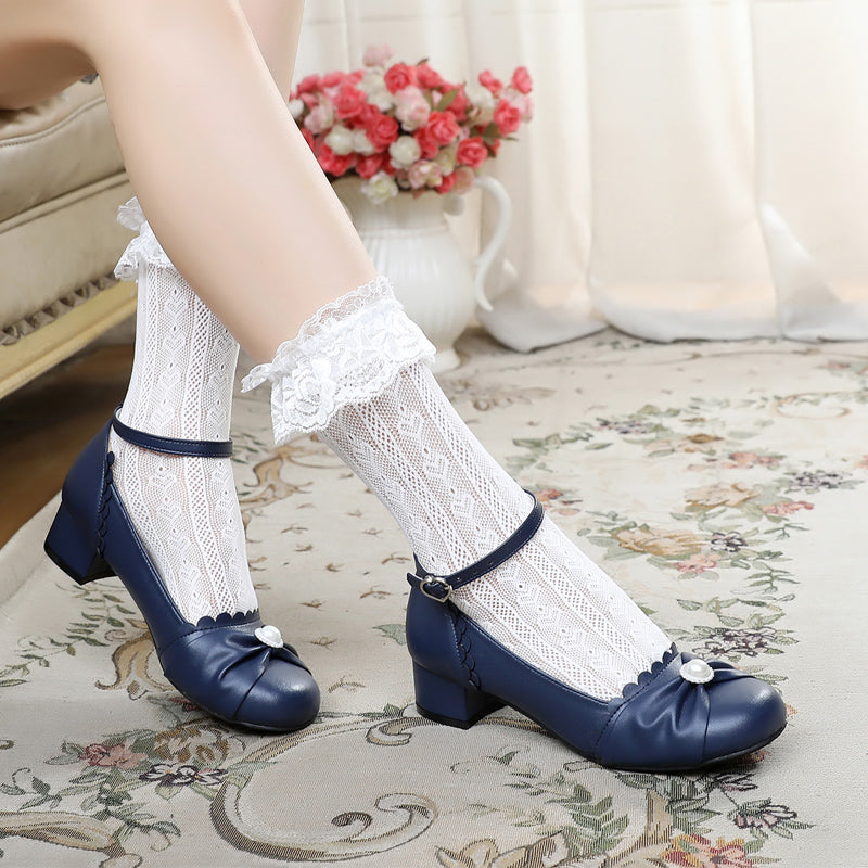 Sosic~Shell Dew~Sweet Lolita Bow Round Toe Shoes 12936:166610