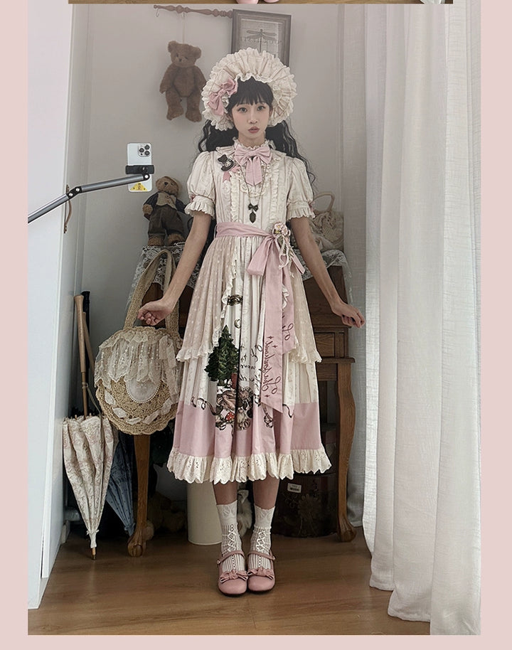 NanShengGe~Girl's Story Book~Plus Size Sweet Lolita OP Dress Two-piece Dress Suit (2XL 3XL 4XL L M S XL) 40704:673368