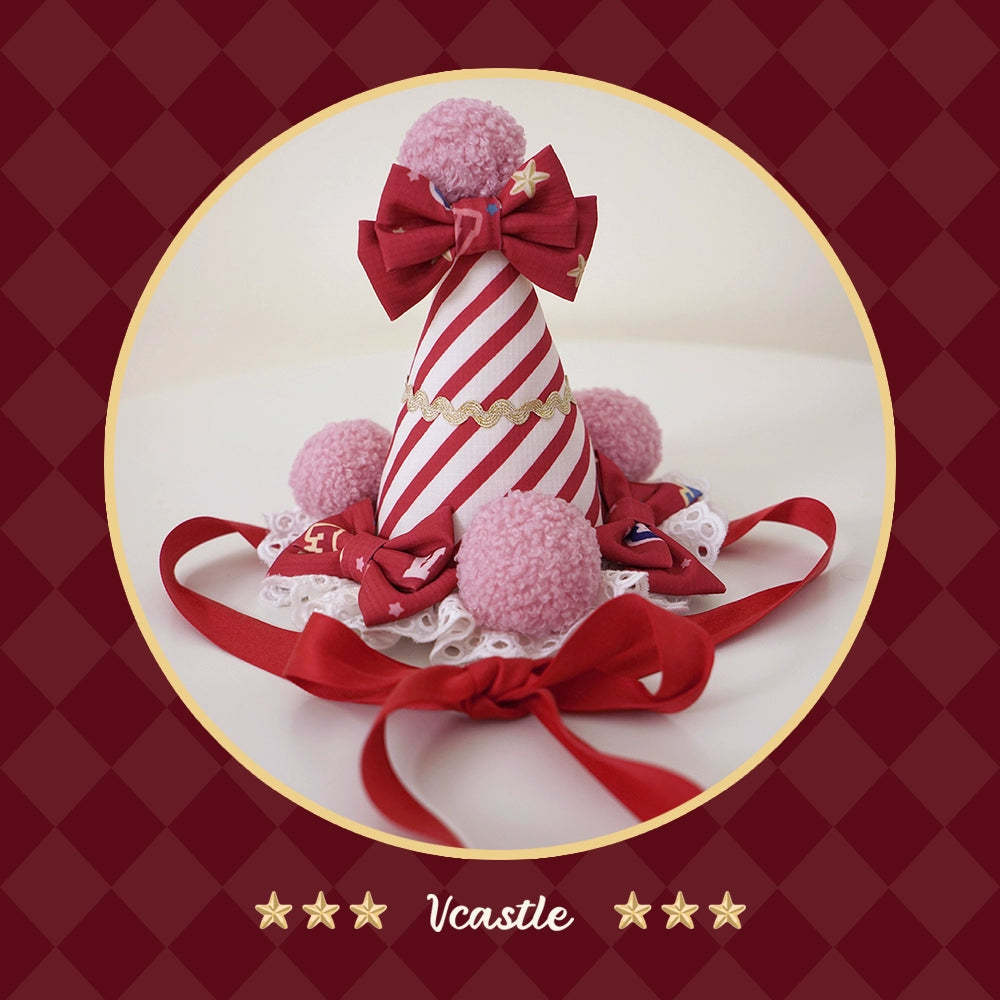 Vcastle~Circus~IP Collab Sweet Lolita Accessories Circus Lolita Headdress Red party hat only