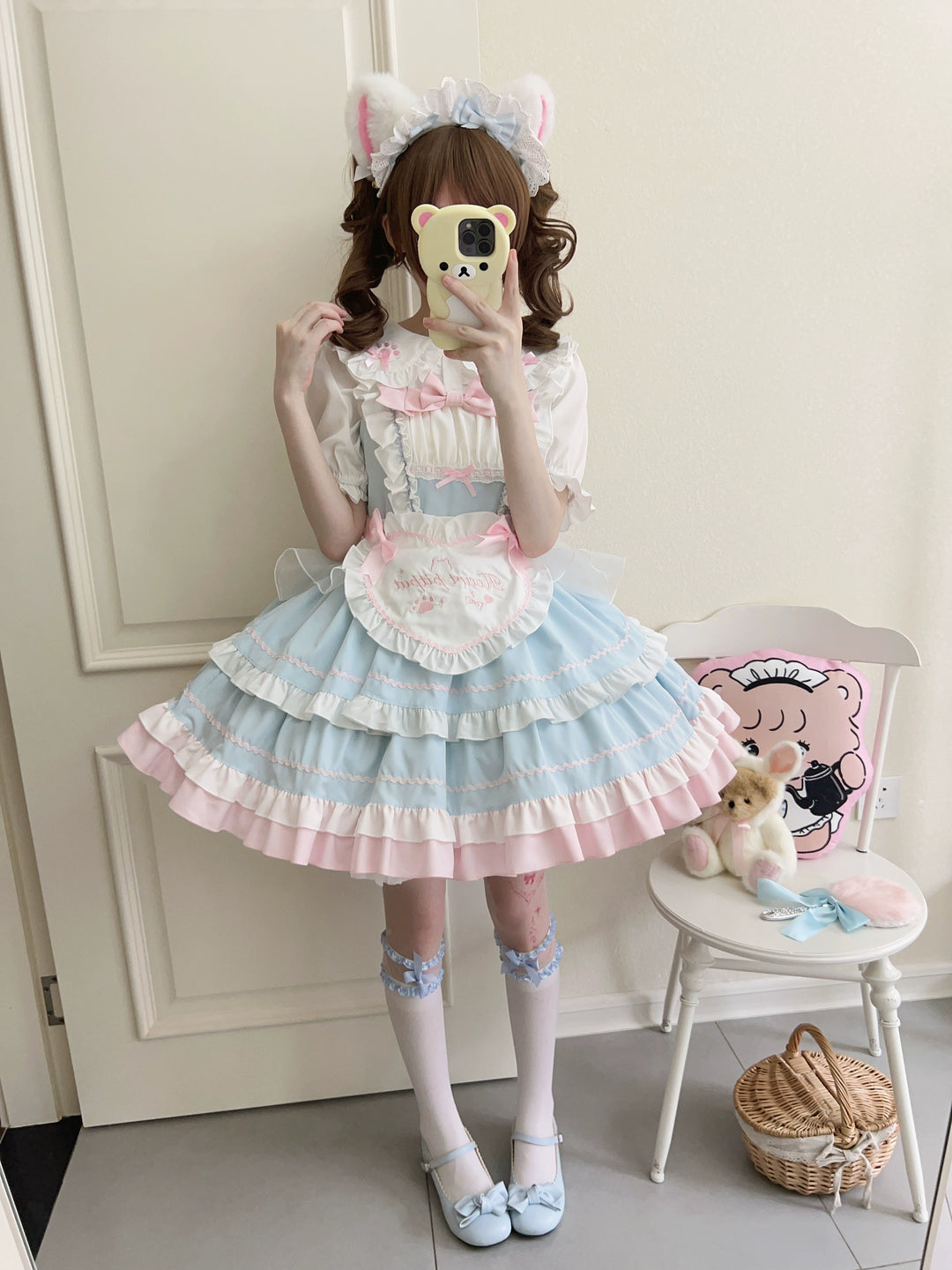 Sugar Girl~Cat Ear Tale~Sweet Lolita Jumper Dress Suspender Dress   