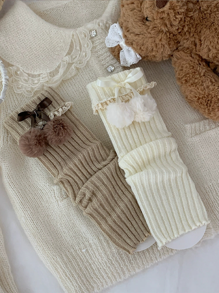 Roji Roji - Sweet Lolita Leg Warmmer Lace and Butterfly Bow