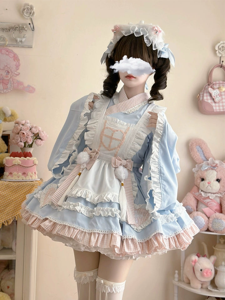 Hanguliang~Sweet Meow Nurse~Maid Lolita Skirt Set Kawaii Lolita Dress   