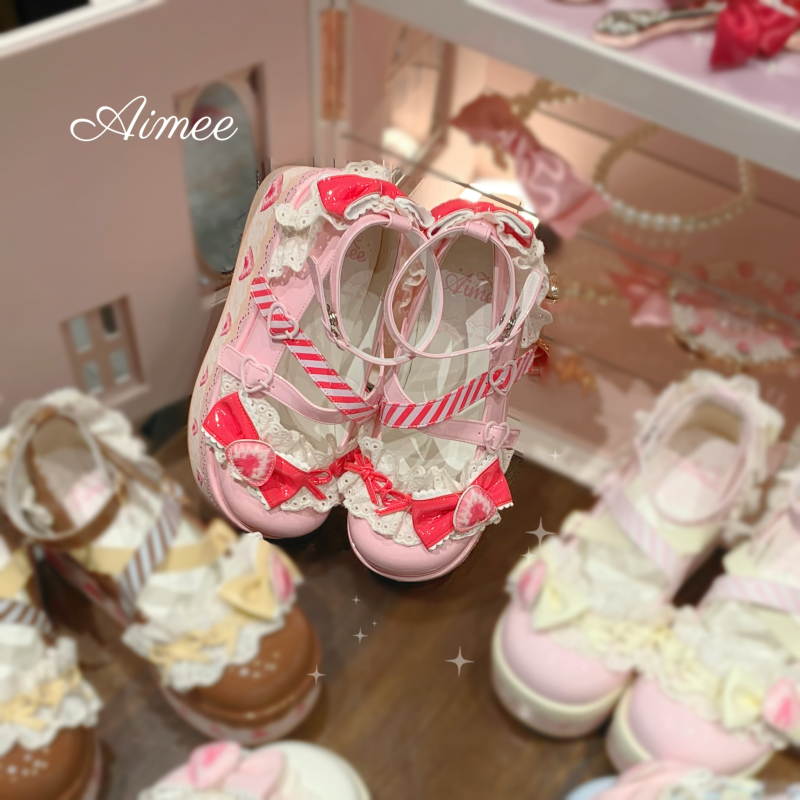 Aimee~Strawberry~Sweet Lolita High Platform Shoes Kawaii Lolita Shoes