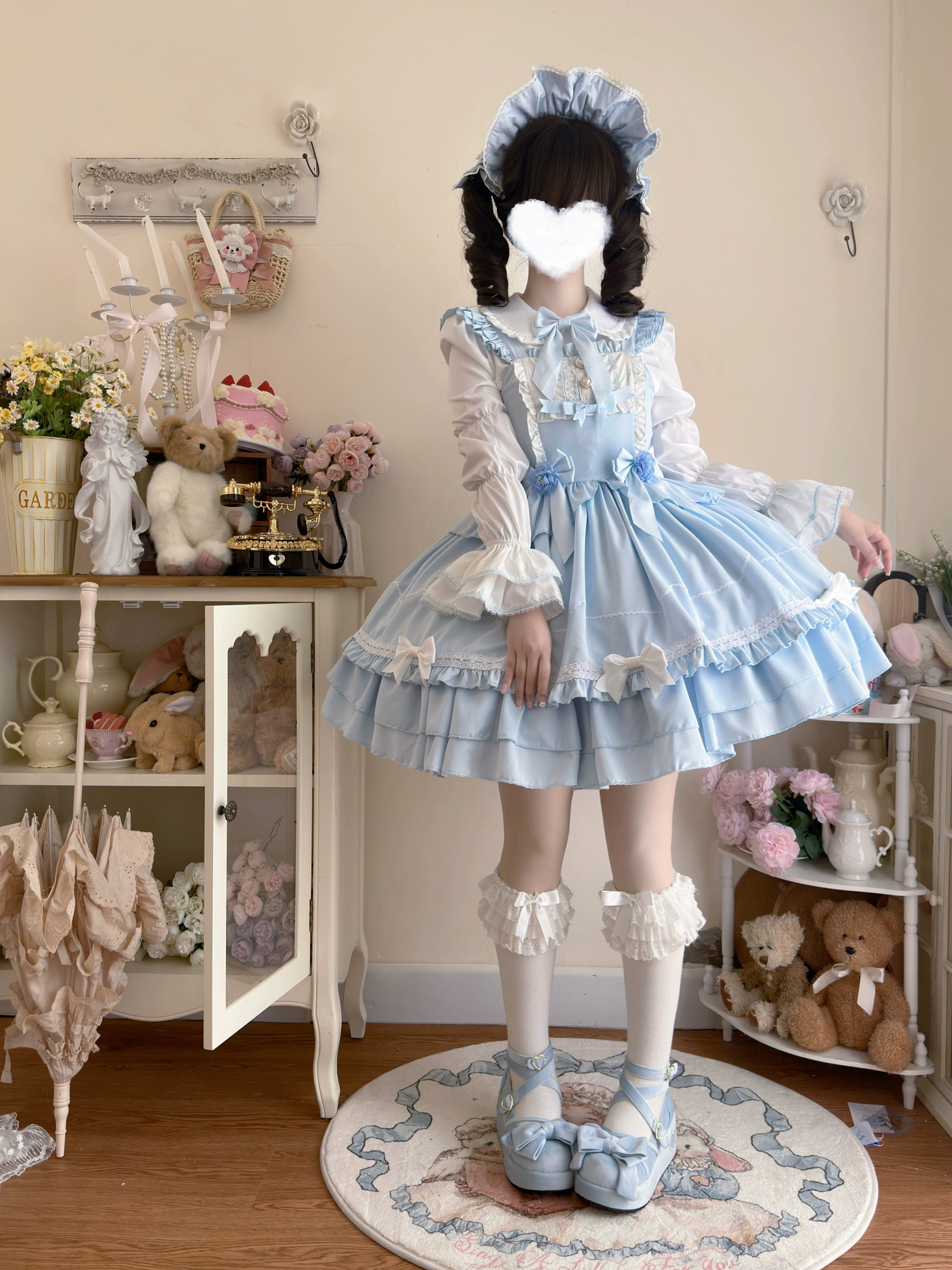 Hanguliang - Paper Shell Cake - Sweet Lolita JSK Dress Summer Dress S Blue JSK Only