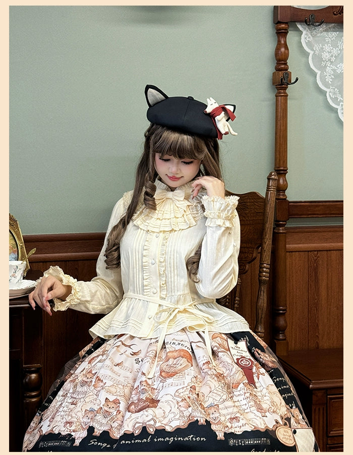 Alice Girl~Fox Band~Sweet Lolita Skirt Picture Book Style Dress