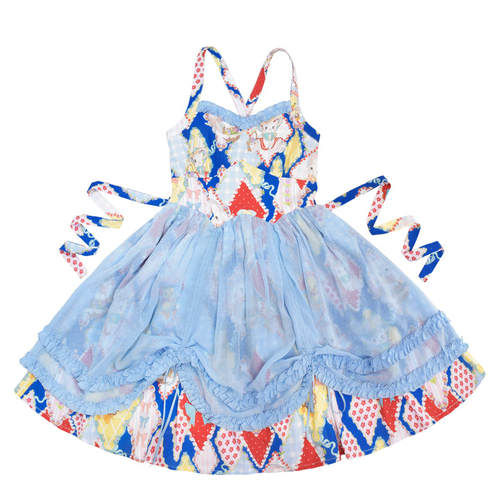 Southern Cross~Showa Kaleidoscope~Sweet Lolita OP SK and JSK with Rabbit Print Blue JSK S