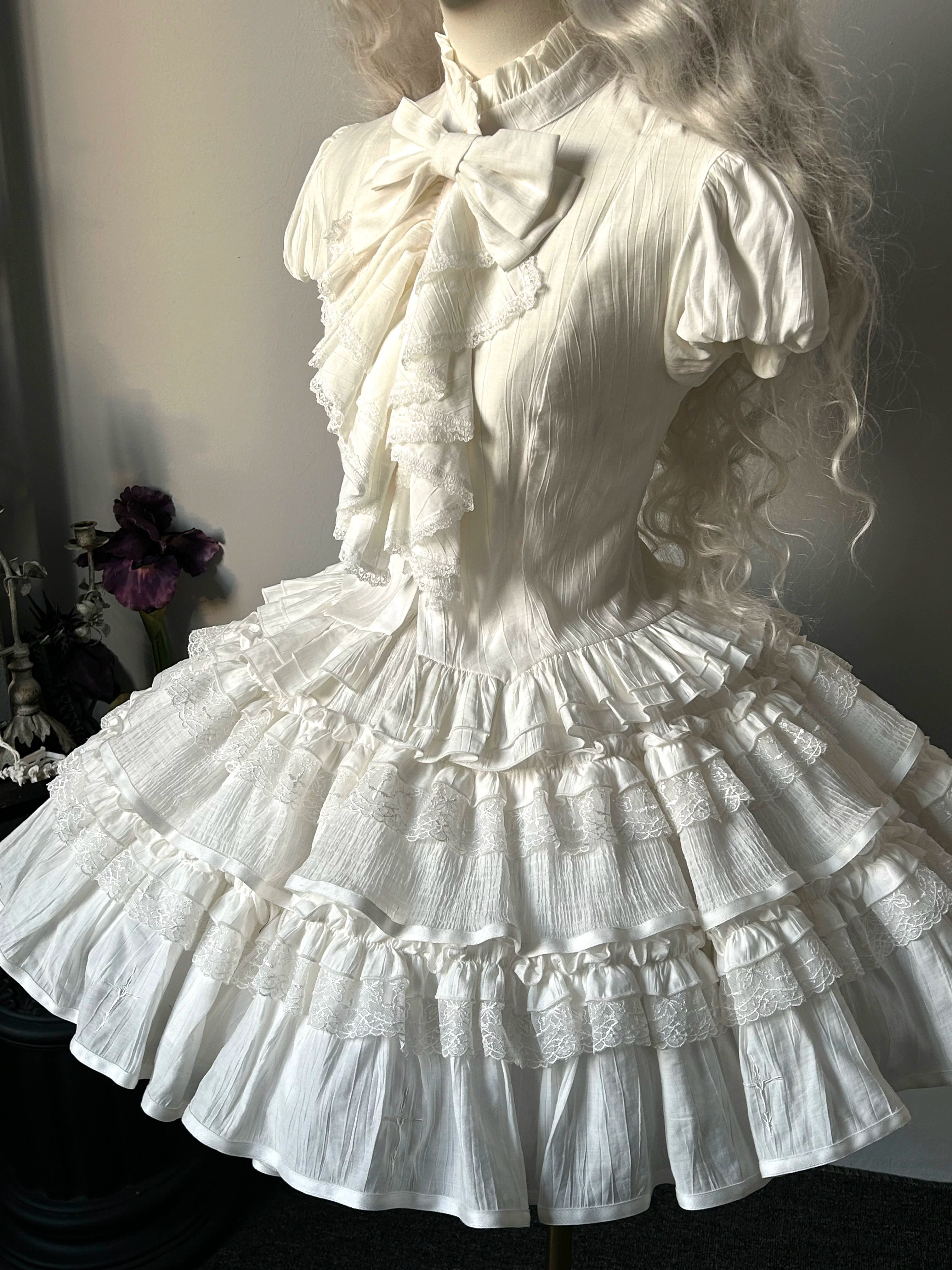 Dragon Bone Cemetery - Gothic Lolita Blouse, Detachable Bell Sleeves
