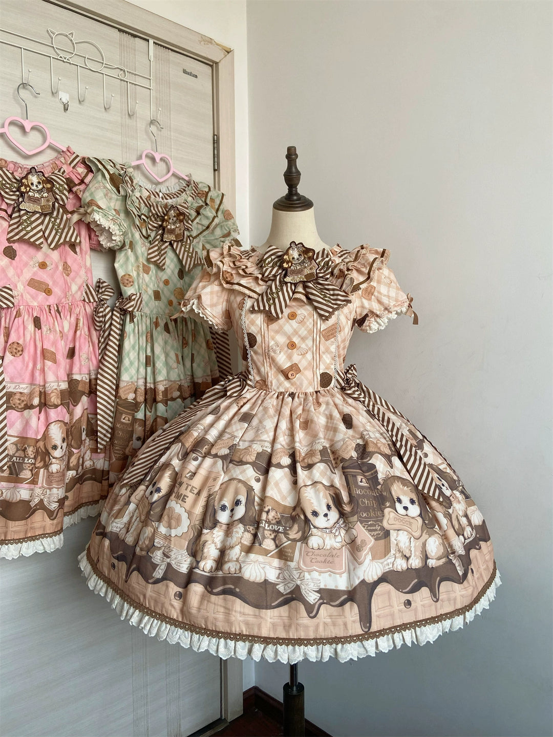 Babyblue~Dog Bakery~Old School Lolita OP Dress Sweet Dress with Accessories (F L M S XL) 42101:726428