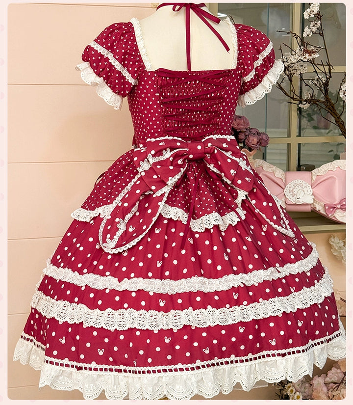 Mademoiselle Pearl~Bow Rabbit~IP Collab Sweet Lolita OP in Multiple Styles 43054:763916