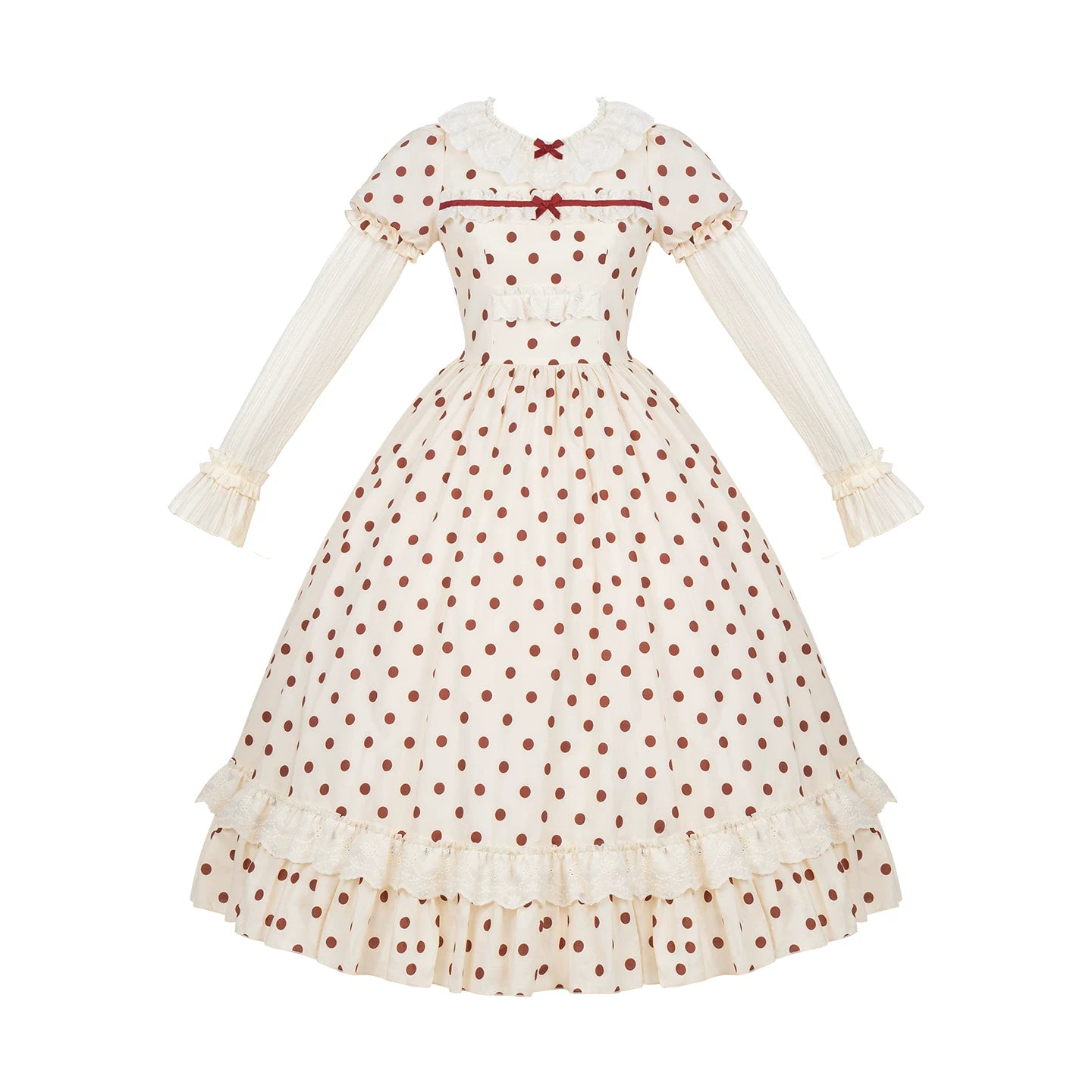 Polka Dot Lollipop - Cotton Old School Lolita Polka Dot OP Dress (L M S) 45768:861531
