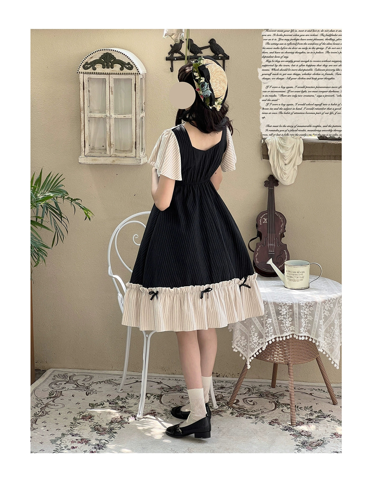 EESSILY~Cotton Plus Size Lolita OP Dress With Pockets & Detachable Bra Pads 43277:773505