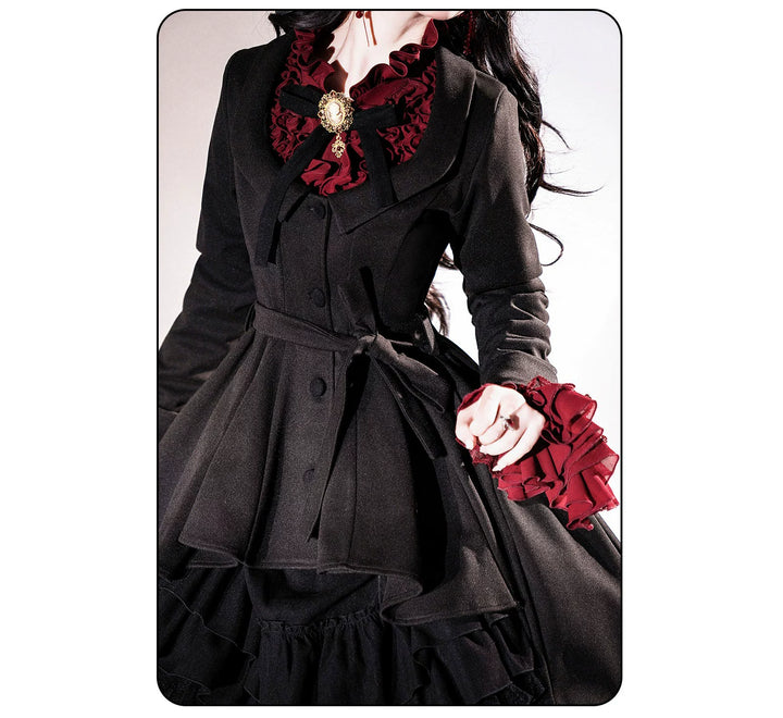 Susin Lolita~Moonlit Rose~Gothic Lolita OP Dress Winter Wool Lolita Overcoat   