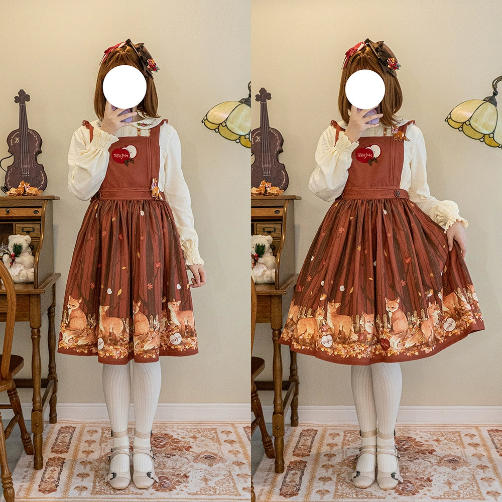 Miss Point - Fat Fox in the Forest - Elegant Lolita Skirt Detachable Chest Guard SK