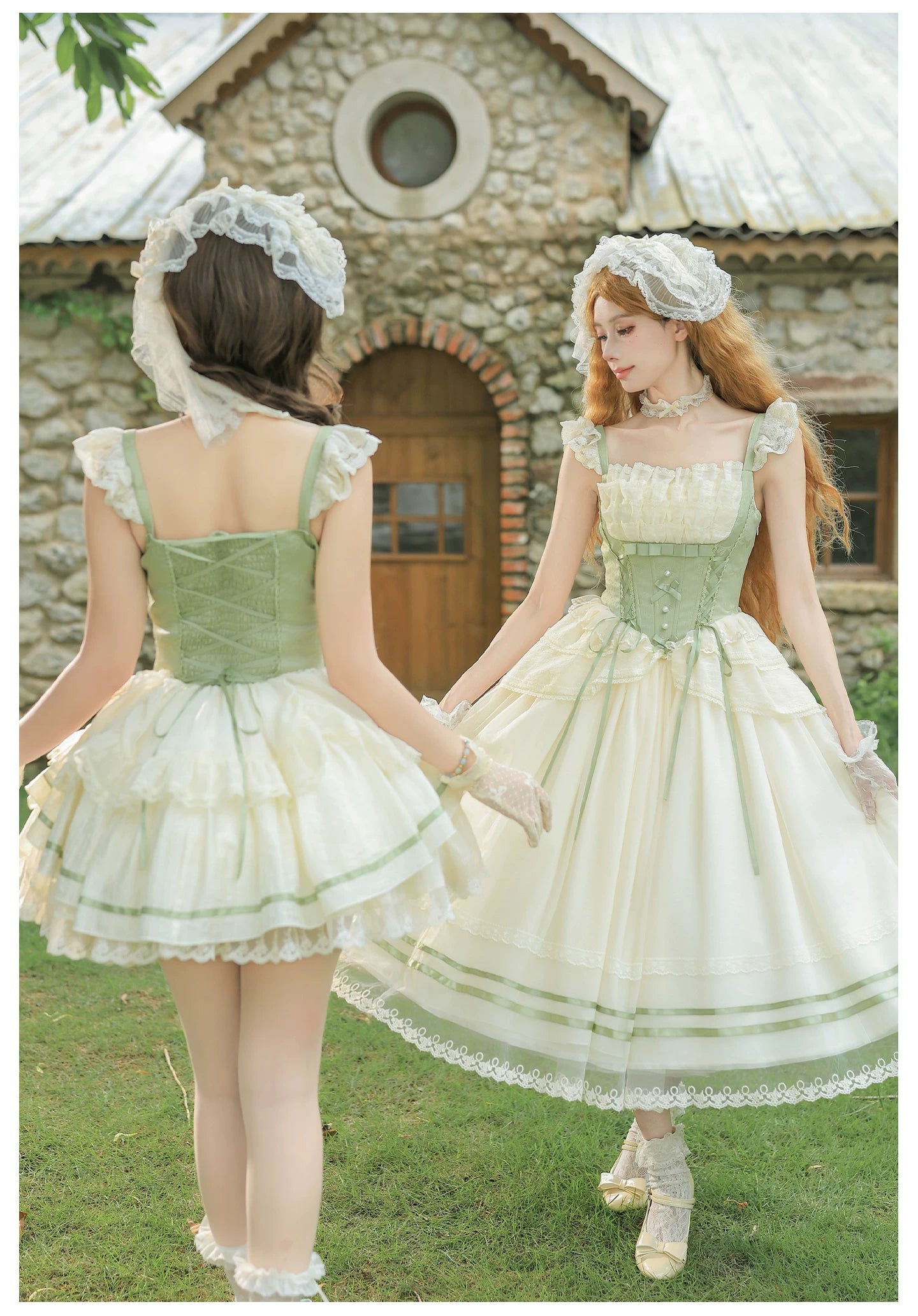 Unfailing - Classic Lolita Bow Jacquard Corset JSK Dress 45632:856651