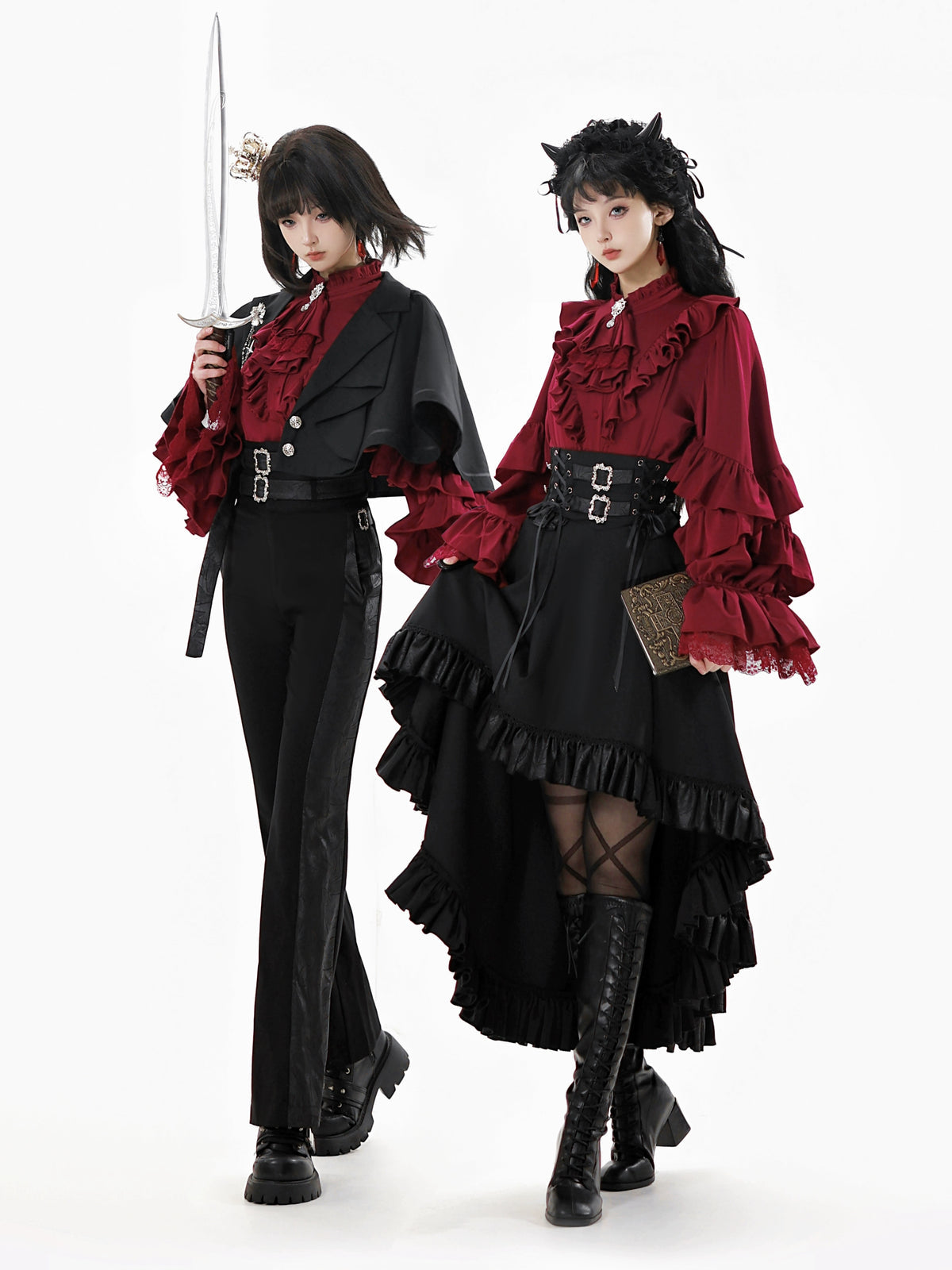 Night & Day Sonata - Ouji Lolita Princess Sleeve Shirt & Pants Suit