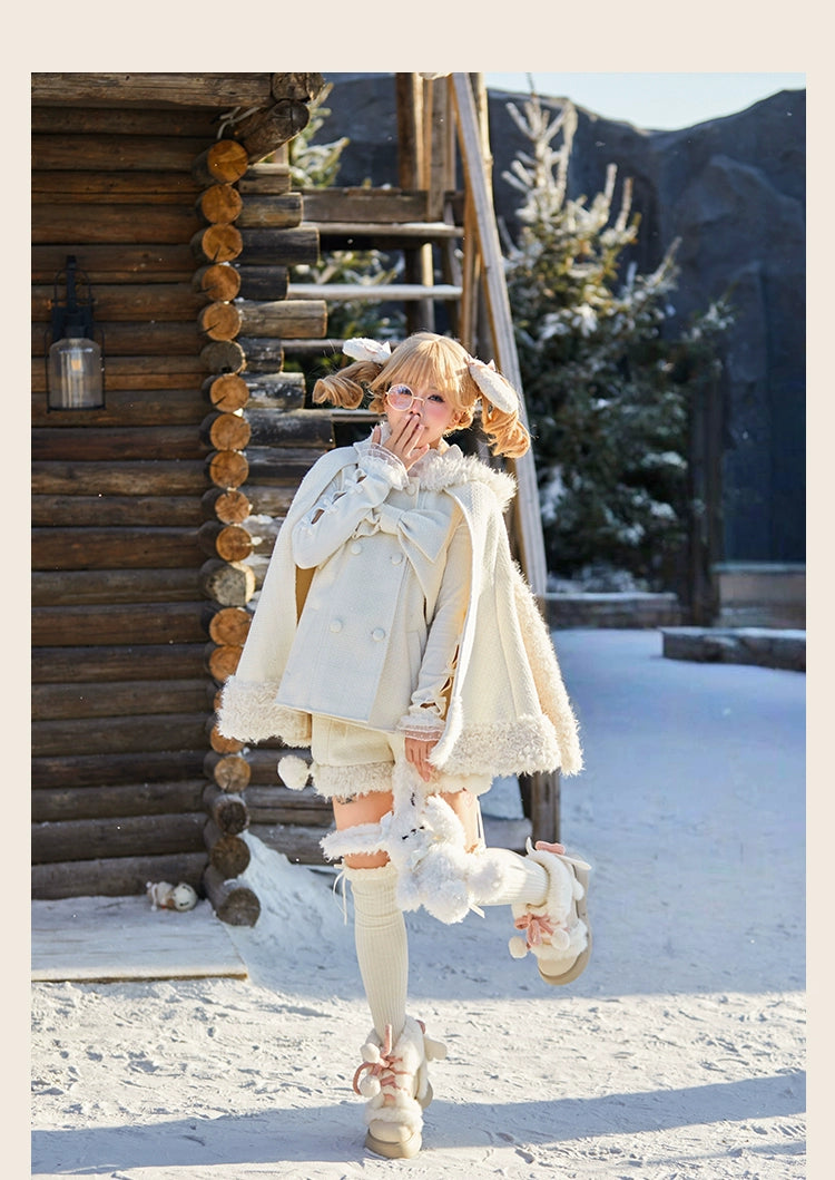 Tan Tuan~Rabbit & Bear~Winter Kawaii Lolita Cape and Shorts