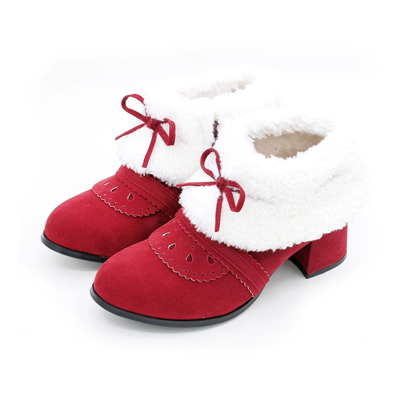 Spring Day Lolita - Kawaii Lolita Winter Multicolor Ankle Boots
