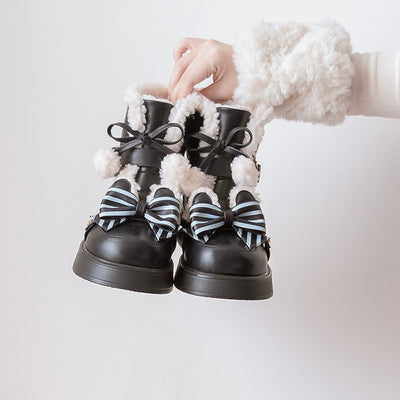 Beauty Bunny~Milk Bear~Winter Lolita Shoes Thick Sole Fleece Snow Boots   