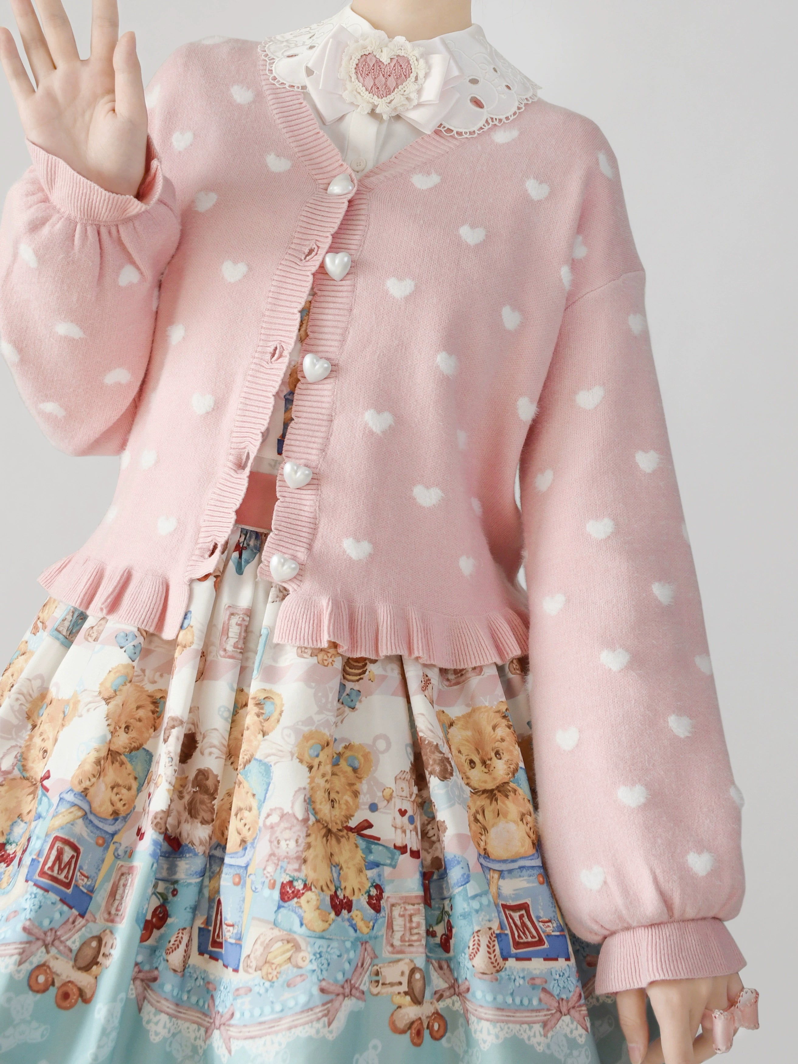 MIST - Little Heart - Sweet Lolita Thick Cardigan, Sweater Coat