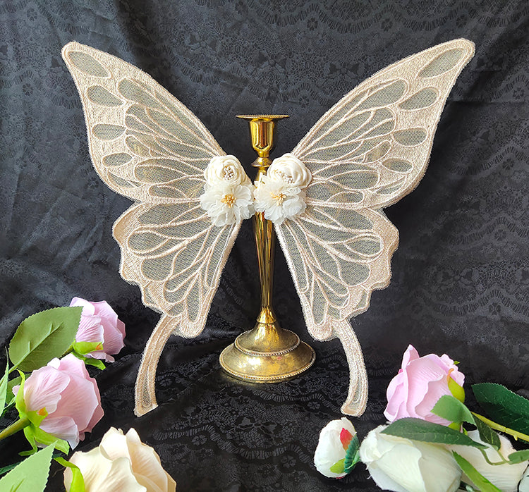 Fairy Tales - Embroidered Gothic Bridal Hairclip Hanfu Lolita Headwear One Size ivory