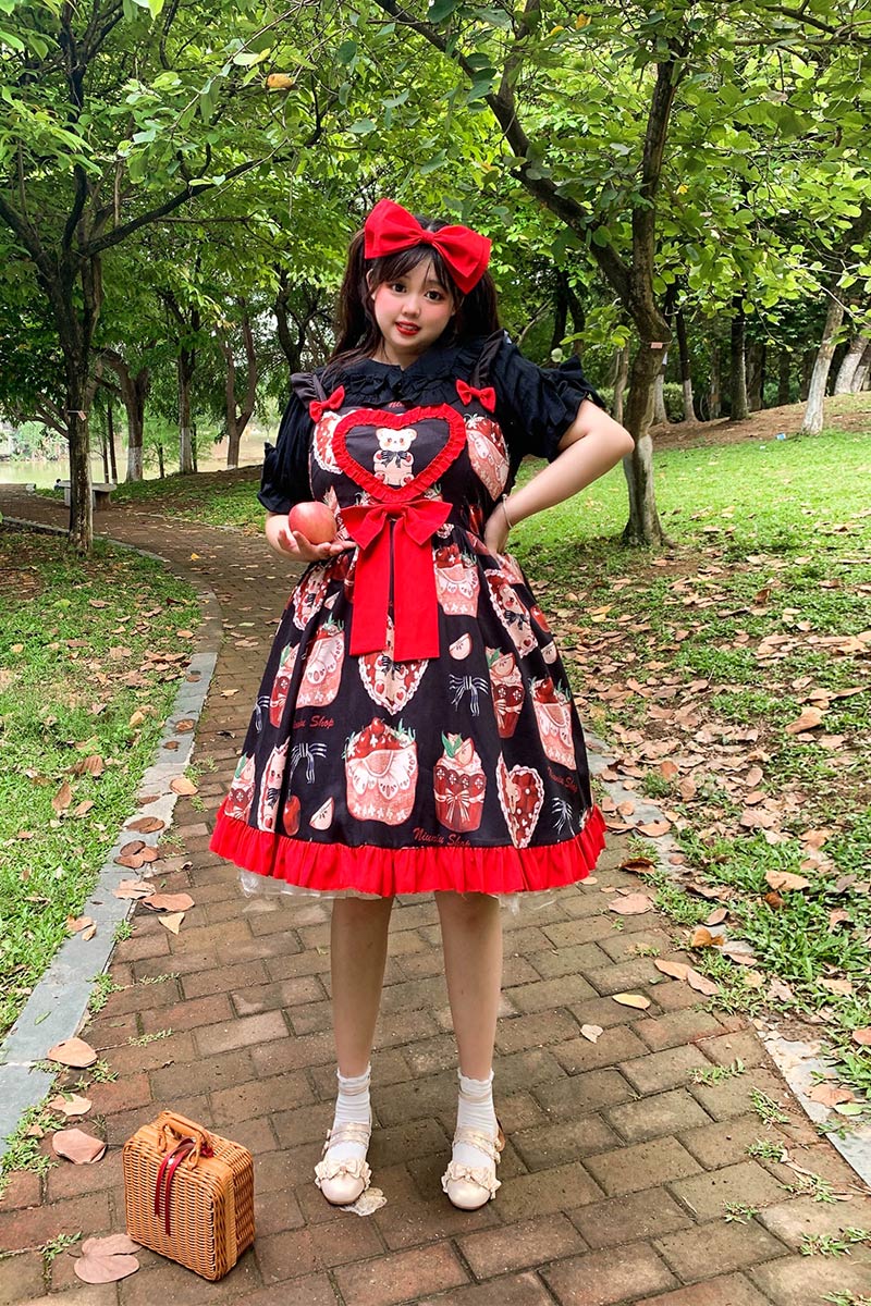 Niu Niu~Apple Teddy~Summer Plus Size Sweet Lolita JSK   