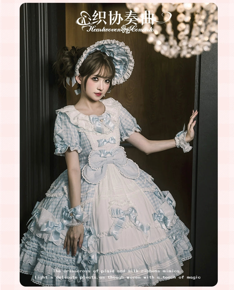 Mademoiselle Pearl - Heart Woven Concerto - IP Collab Sweet Lolita OP Dress, Bow Accents 43765:785884