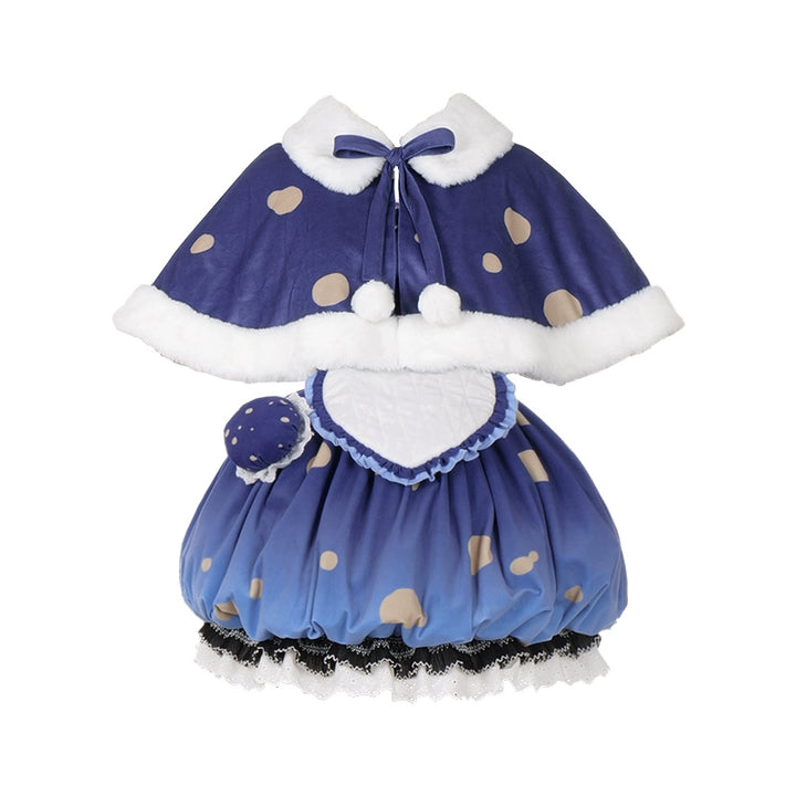 (BFM)With Puji~Blue Umbrella~Lolita Dress Suspenders Mushroom Set   