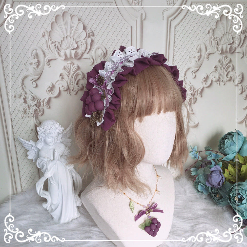 (Buyforme)Chestnut Lolita~Louvre Vineyard Accessory Hairband Retro Lolita KC   