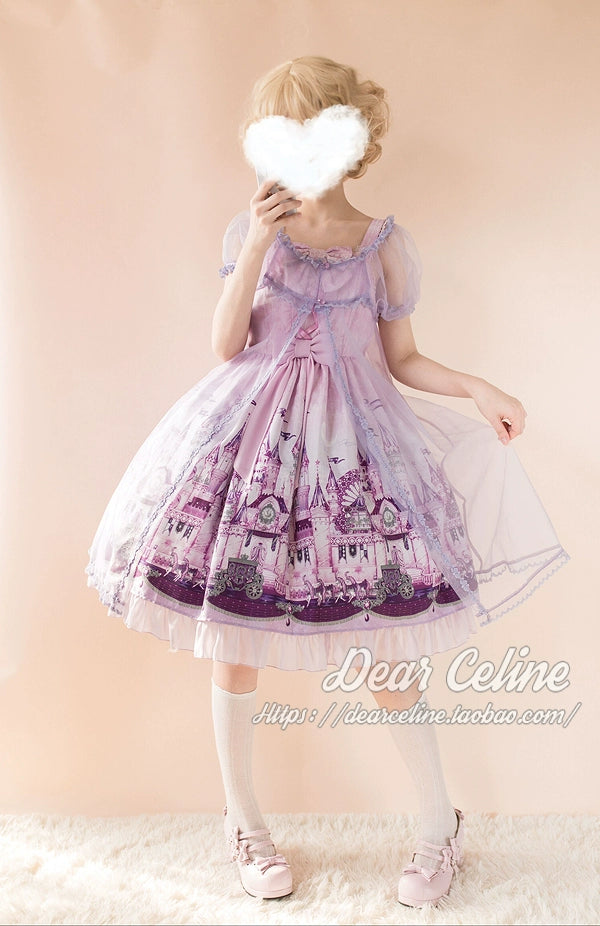 DearCeline - Midsummer Night's Dream - Daily Lolita Organza Covering Smock S purple