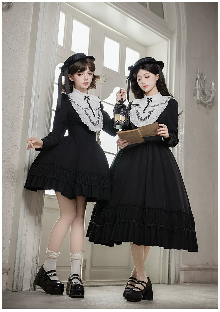 Audrey's Reply - Classic Lolita Square Neck OP, Detachable Embroidered Collar