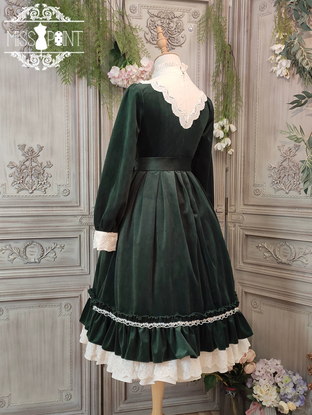 (BFM)Miss Point~Customized Lolita Dress Vintage Elegant Velvet OP Dress 32520:391752