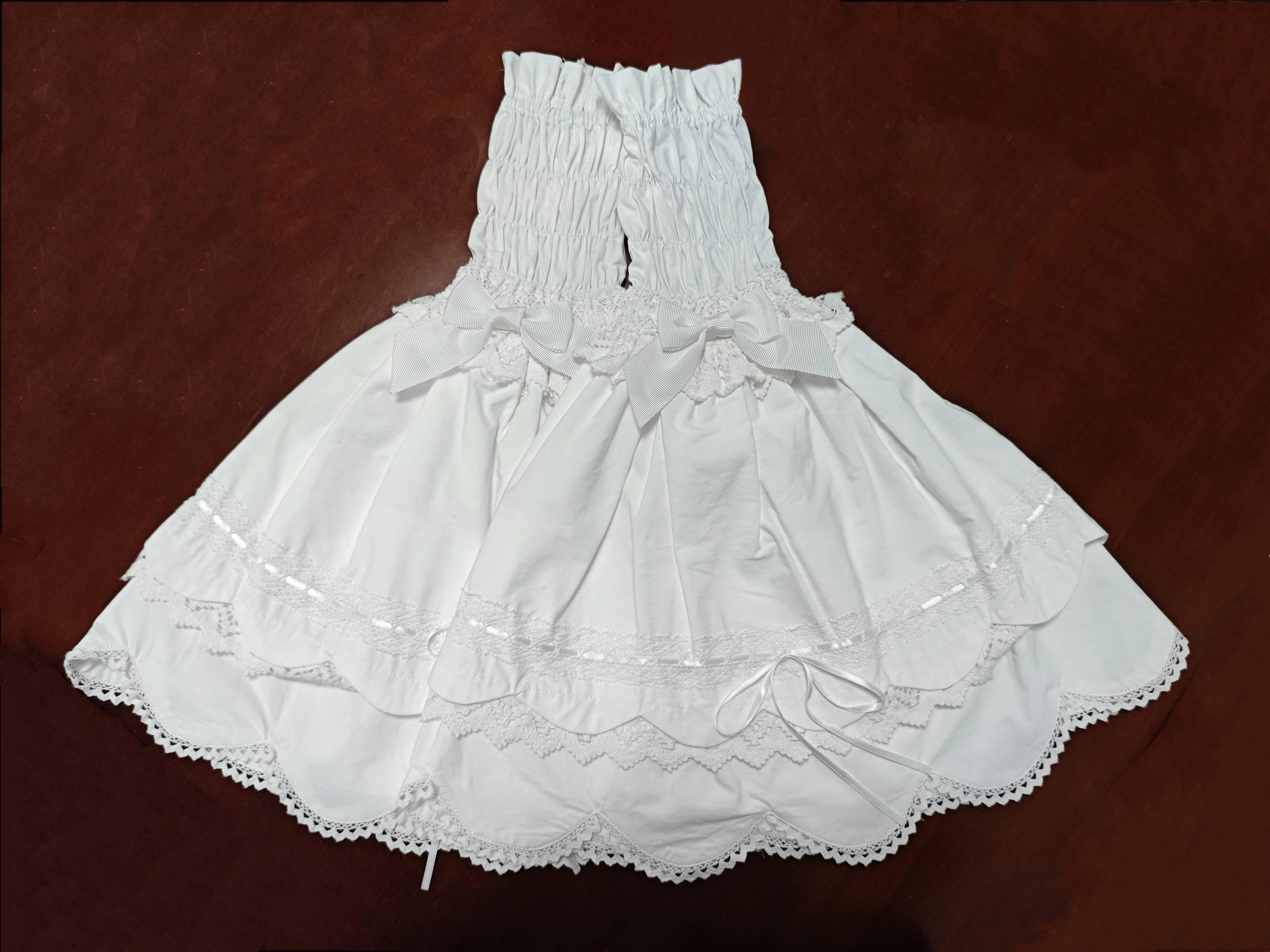 Haruhime Momoko - Cotton Old School Lolita Blouse, Cross Halter Neck White - A Pair of Hime Sleeves Only One Size