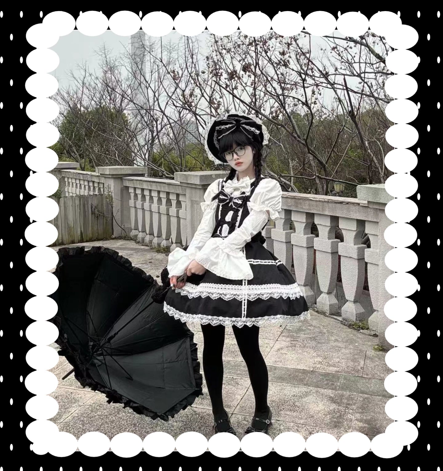Old Heartache - Cotton Old School Lolita JSK Dress with Bows 45600:854526