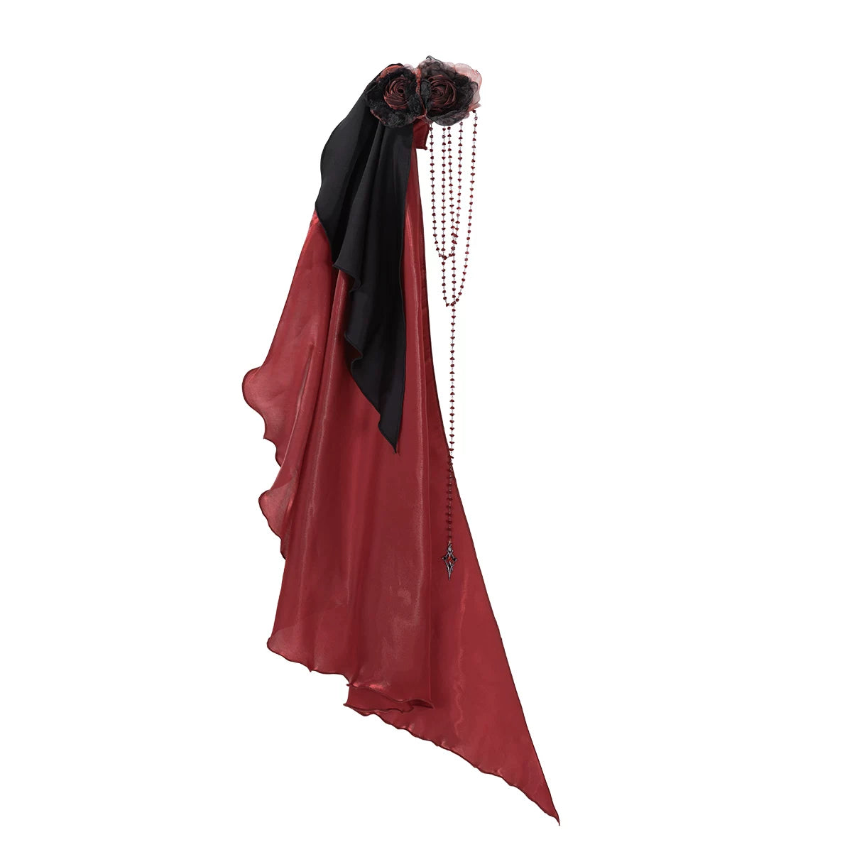 Crimson Vow - Red Black Ouji Lolita Blouse & Pants Set, Vine Embroidery (L M S XL) 45953:869269