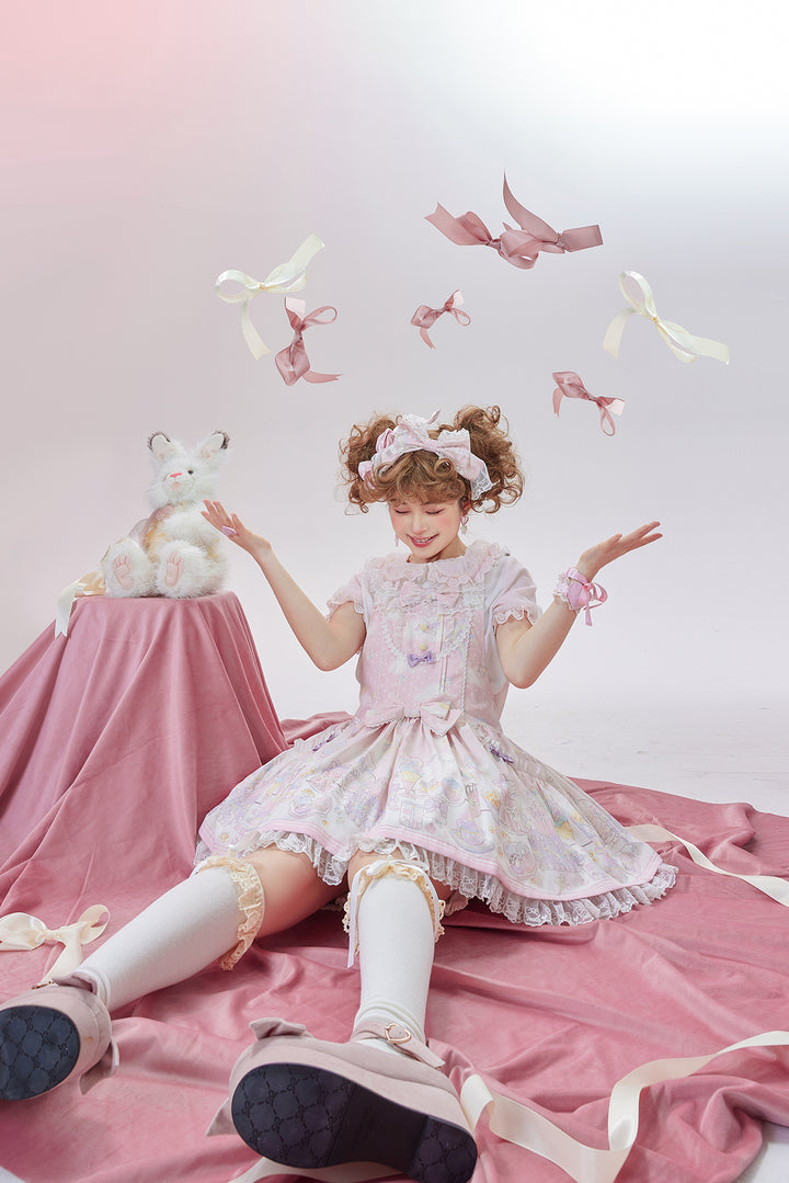 Vcastle~Unicorn Sugar Party~Kawaii Lolita Salopette Suit with Unicorn Hood 42110:726719