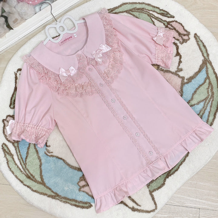 MIST~Summer Time~Kawaii Lolita Shirt with Peter Pan Collar and Short Sleeve