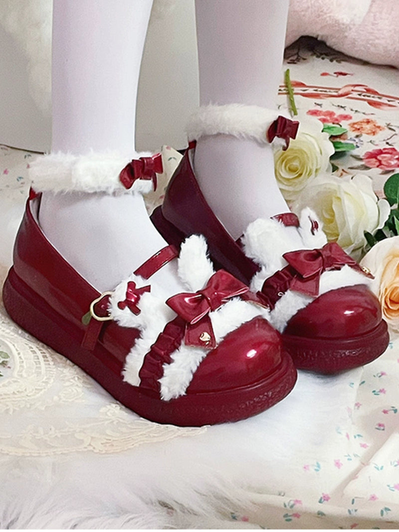 Fairy Godmother~Winter Girly Lolita Shoes Lolita Ankle Strap Shoes   