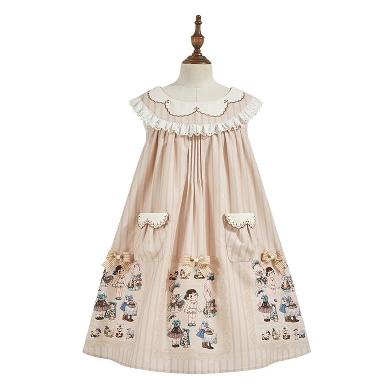 Summer Fairy~IP Collab Kawaii Lolita OP Dress Printed Pattern JSK (L M S XL XS) 40554:667480