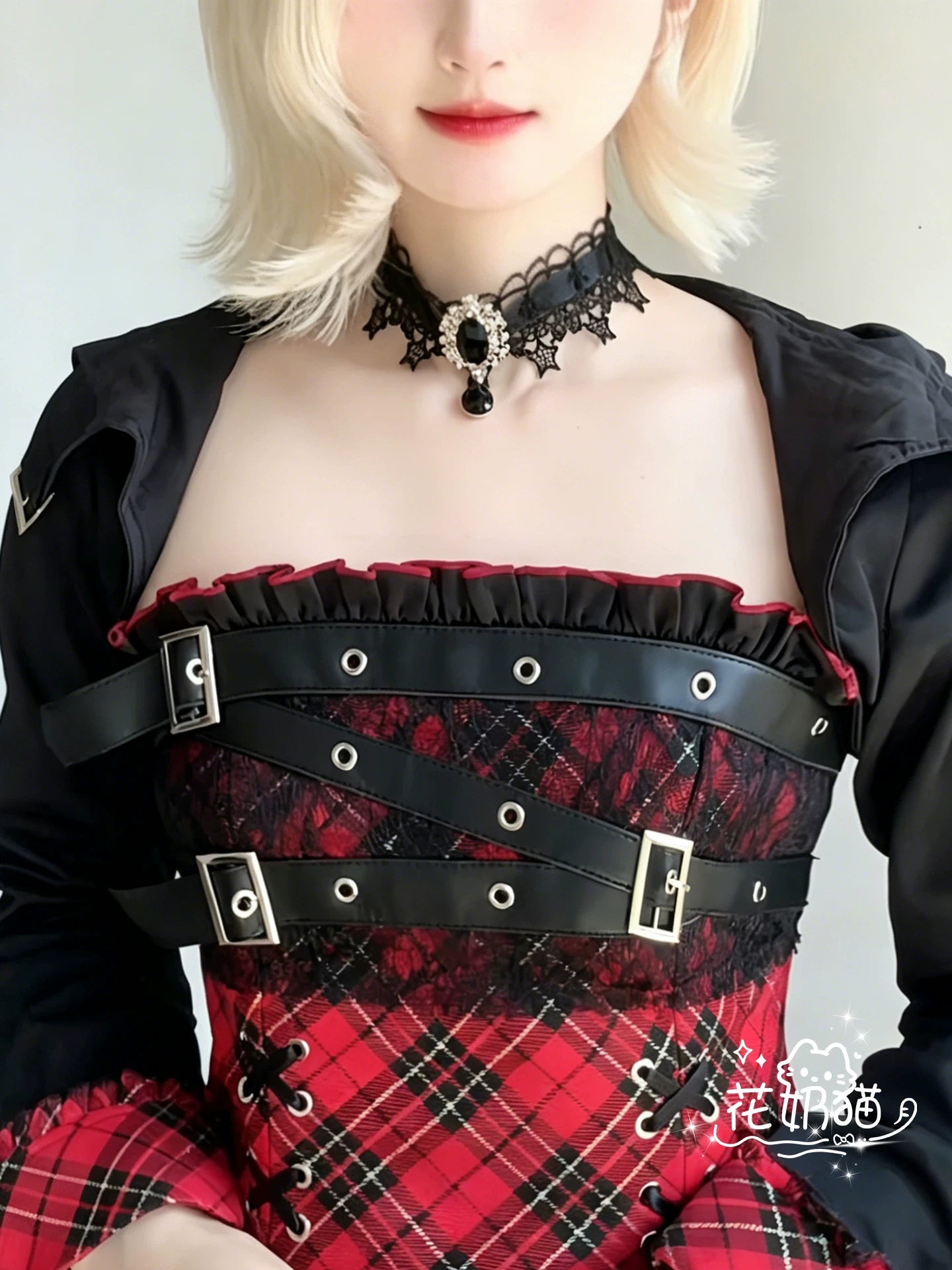 Classic Lolita Rhinestone Pendant Choker, Adjustable Chain 45496:850486