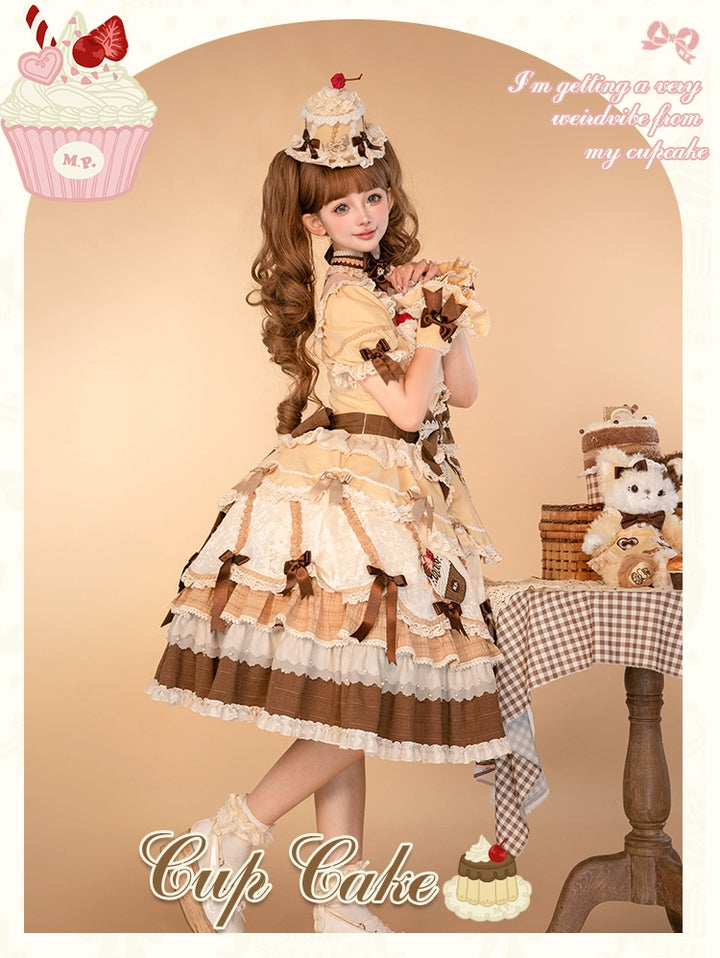 Mademoiselle Pearl~Cup Cake~Sweet Lolita OP Dress Kawaii Lolita JSK SK   