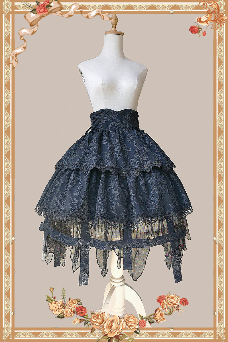 Infanta~Witch's Apprentice~Gothic Lolita Split Type Black Suit M skirt 
