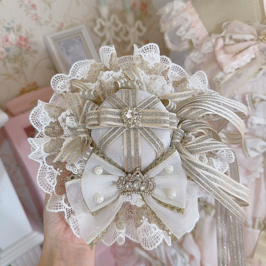 ★NOFFICIALNOFFICE★ SWEET LACE PRINTED CAKE TOP Sweet Lolita Cake Top Hat Handmade Lolita Accessory – 42Lolita