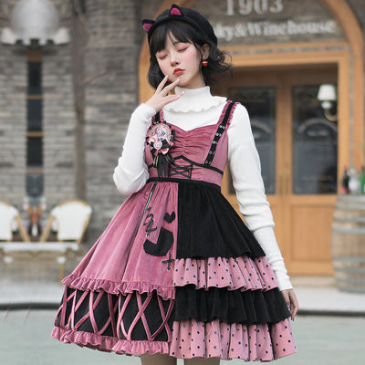 ChunLv Lolita~Exploding Raspberry~Vintage Lolita Winter Suit jsk dress S 