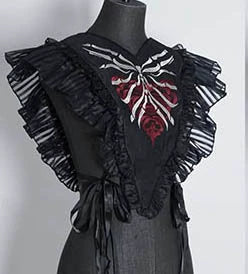 (BFM)MMM~Gothic Lolita Accessory Red Bone Fake Collar red black (collar only)  
