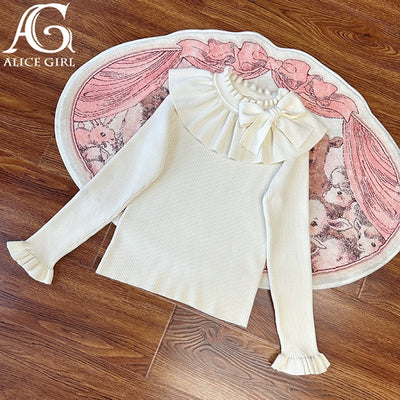 Alice Girl~Lolita Gingerbread Bear~Sweet Lolita Shirt Multicolors S milk white 