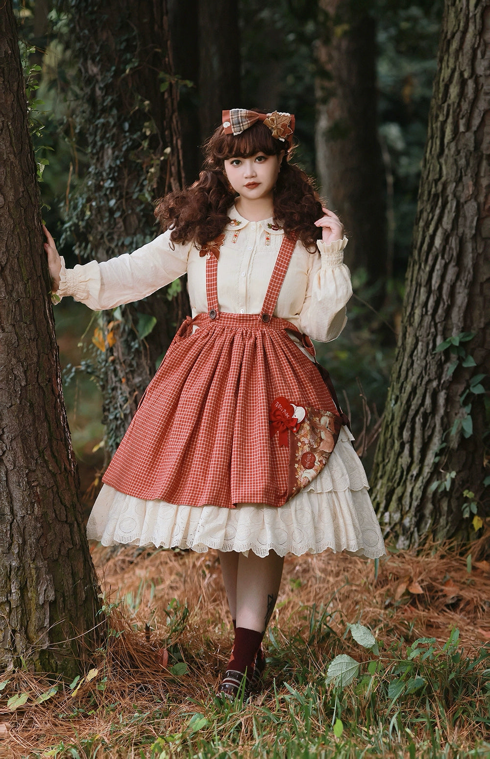 Miss Point~Fat Fox in the Forest~Sweet Lolita Shirt Embroidered Collar Customized Blouse   