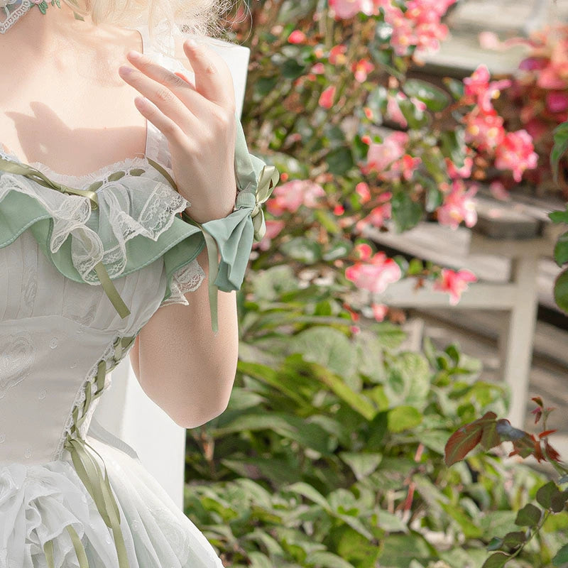 Daydream Whisper - Toting Basil - Wedding Lolita Dress Accessories Bolero Necklace Cuffs Side Clip Side clip
