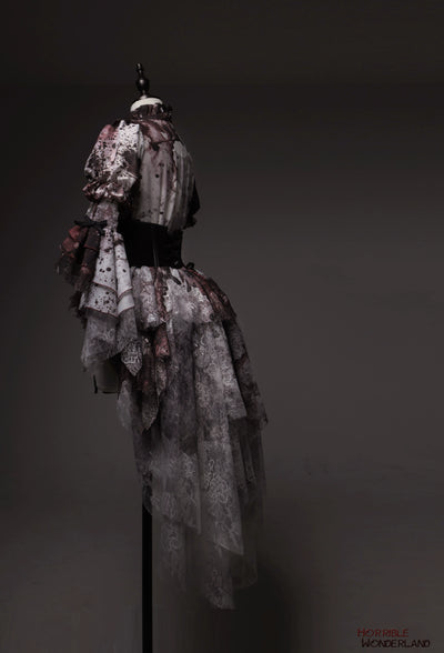 Lilith House~Horror Park~Gothic Lolita Irregular Hem Corset   