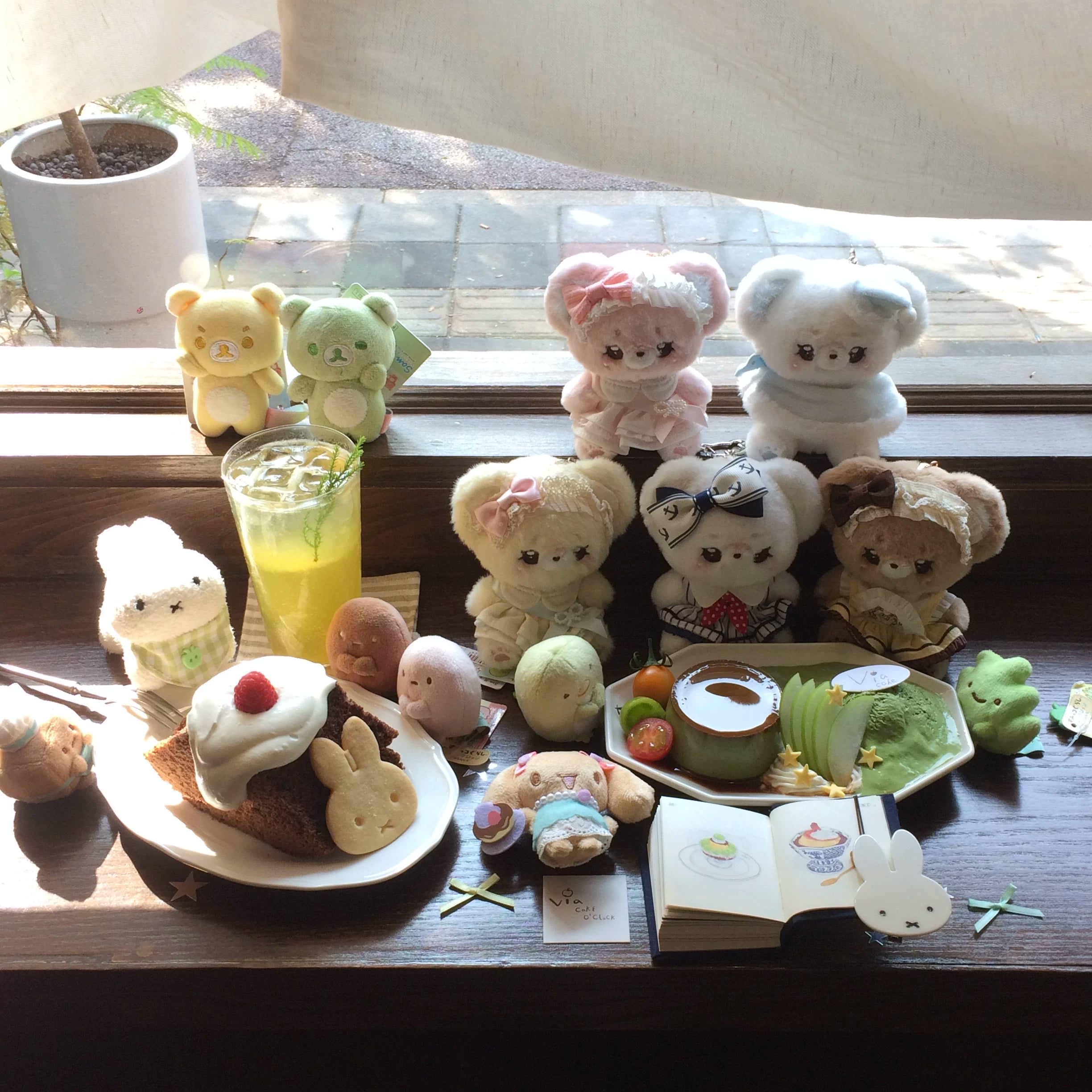 Kawaii Lolita Bear Bag Pendant, Soft Plush