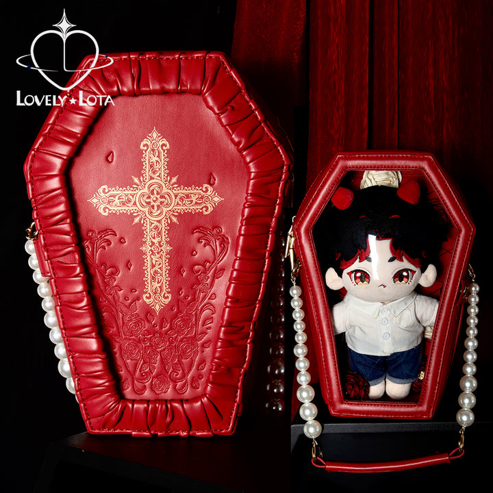 (Buyforme)LovelyLota~ Subculture PU Gothic Lolita Coffin Bag red gold  